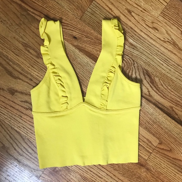 Zara Tops - Zara Bright Yellow Crop Top NWT